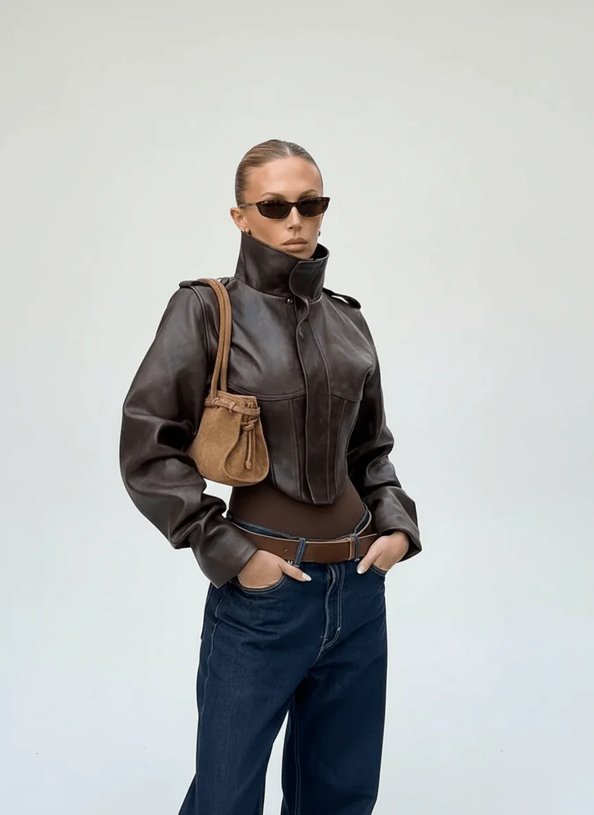 Chaqueta Vintage de piel sintética