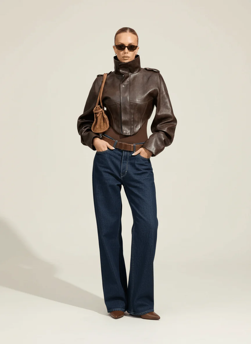 Chaqueta Vintage de piel sintética