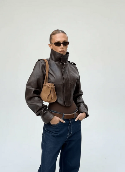 Chaqueta Vintage de piel sintética