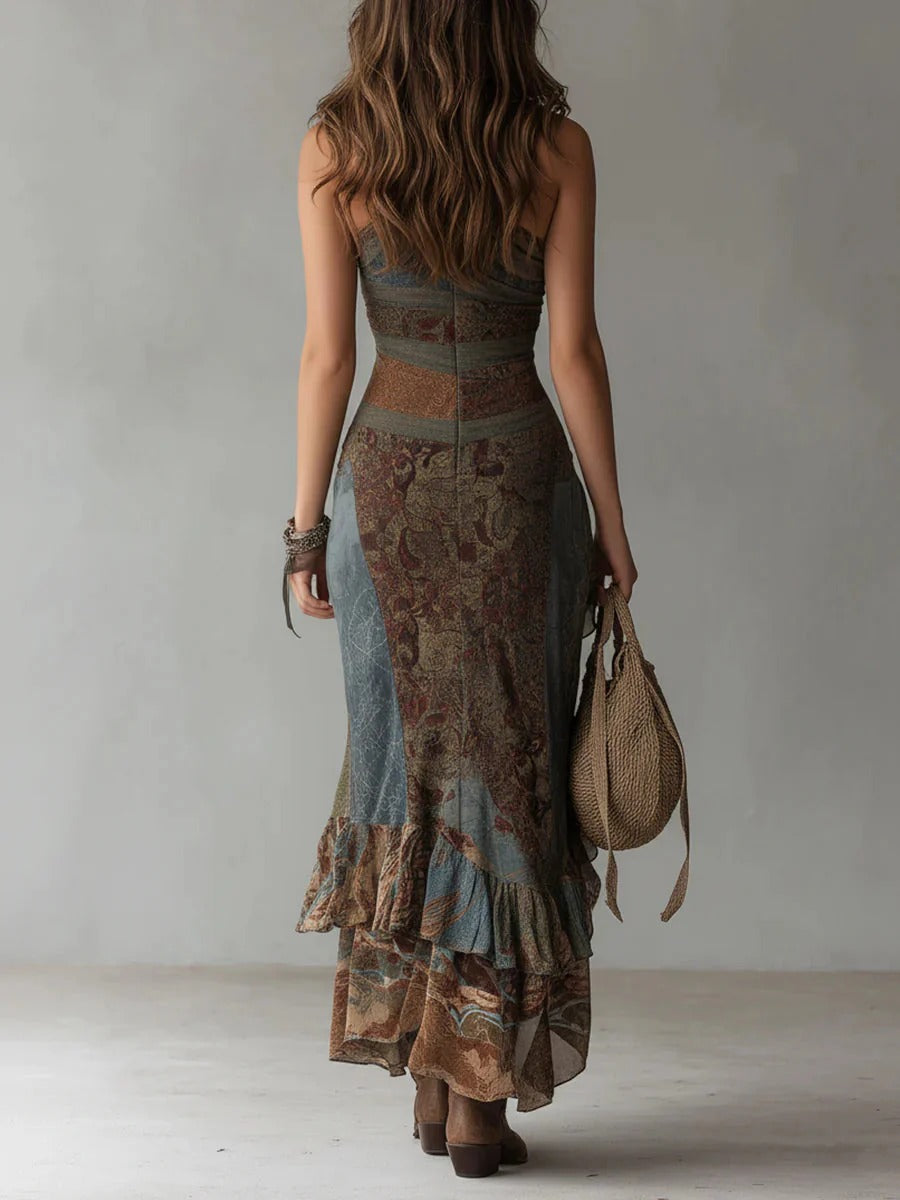 Zayra | Vestido largo con estampado étnico